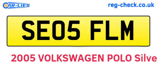 SE05FLM are the vehicle registration plates.
