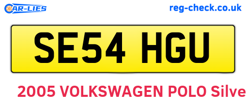 SE54HGU are the vehicle registration plates.