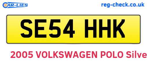 SE54HHK are the vehicle registration plates.
