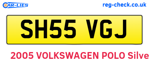 SH55VGJ are the vehicle registration plates.