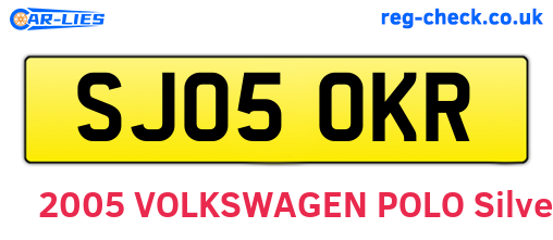 SJ05OKR are the vehicle registration plates.