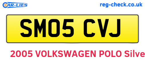 SM05CVJ are the vehicle registration plates.