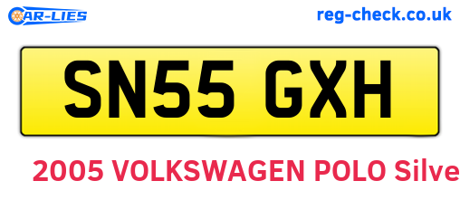 SN55GXH are the vehicle registration plates.