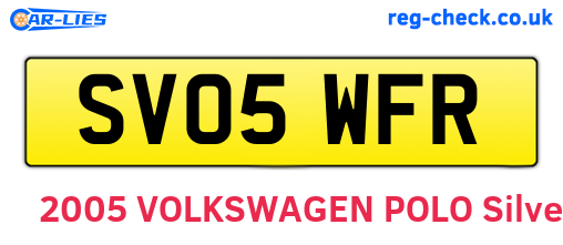 SV05WFR are the vehicle registration plates.