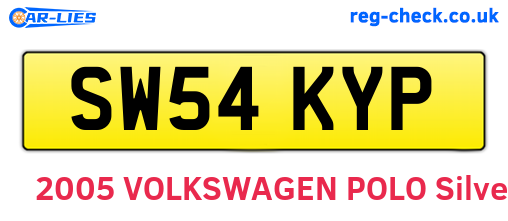 SW54KYP are the vehicle registration plates.