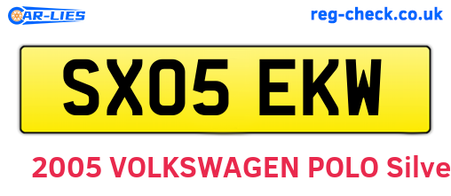 SX05EKW are the vehicle registration plates.