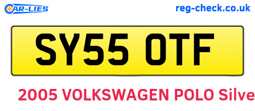 SY55OTF are the vehicle registration plates.
