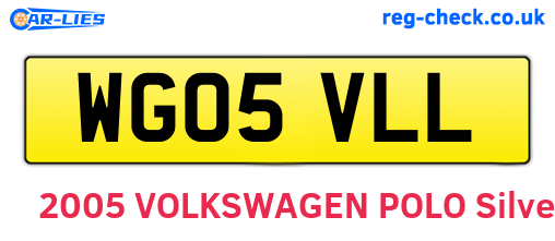 WG05VLL are the vehicle registration plates.