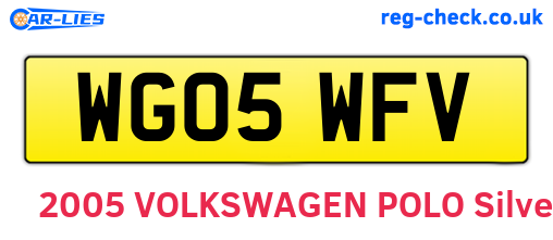 WG05WFV are the vehicle registration plates.