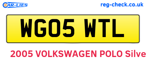 WG05WTL are the vehicle registration plates.