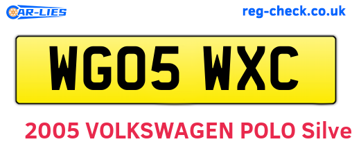 WG05WXC are the vehicle registration plates.
