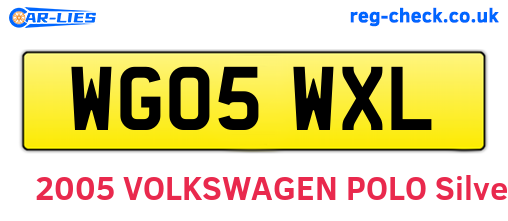 WG05WXL are the vehicle registration plates.