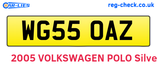 WG55OAZ are the vehicle registration plates.