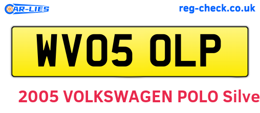 WV05OLP are the vehicle registration plates.
