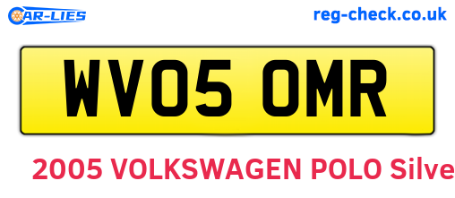 WV05OMR are the vehicle registration plates.