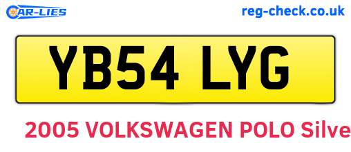 YB54LYG are the vehicle registration plates.