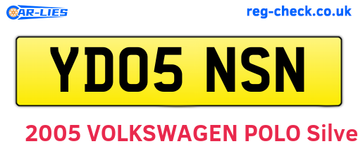YD05NSN are the vehicle registration plates.