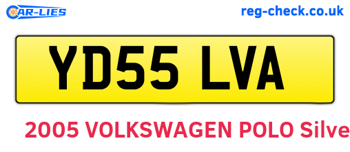 YD55LVA are the vehicle registration plates.