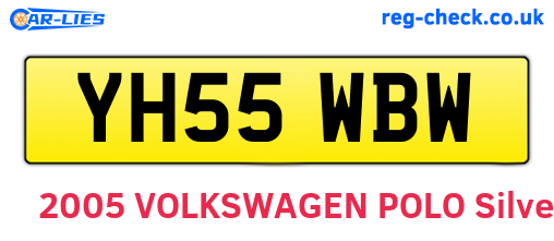 YH55WBW are the vehicle registration plates.