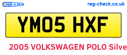 YM05HXF are the vehicle registration plates.