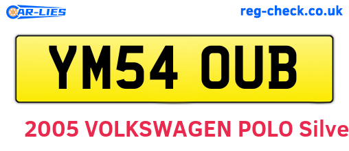 YM54OUB are the vehicle registration plates.