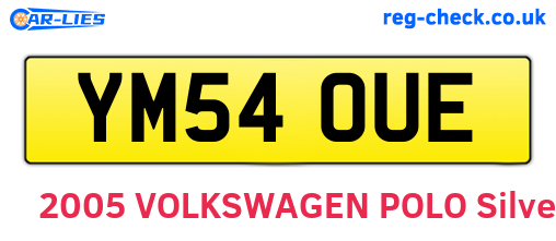 YM54OUE are the vehicle registration plates.
