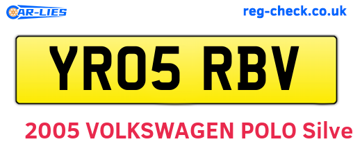 YR05RBV are the vehicle registration plates.