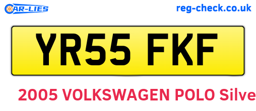 YR55FKF are the vehicle registration plates.