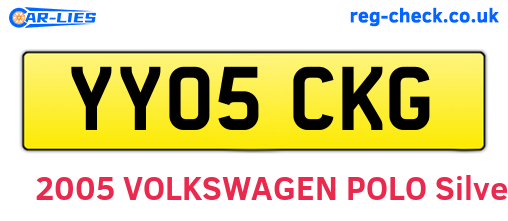 YY05CKG are the vehicle registration plates.