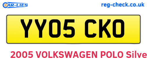 YY05CKO are the vehicle registration plates.