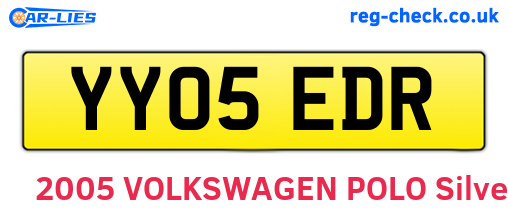 YY05EDR are the vehicle registration plates.
