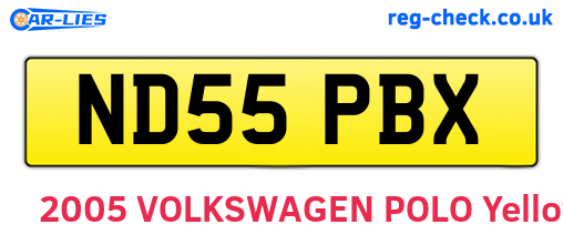 ND55PBX are the vehicle registration plates.