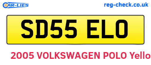 SD55ELO are the vehicle registration plates.