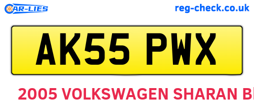AK55PWX are the vehicle registration plates.