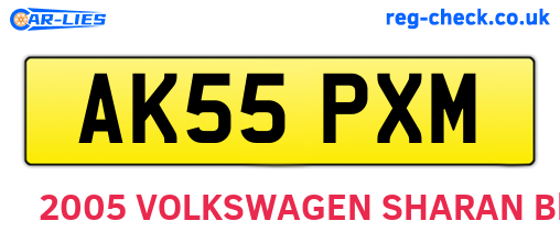 AK55PXM are the vehicle registration plates.