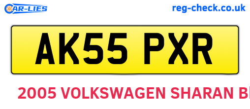 AK55PXR are the vehicle registration plates.
