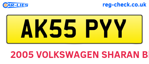 AK55PYY are the vehicle registration plates.
