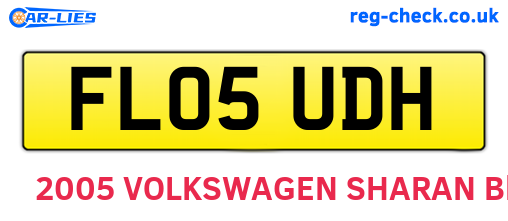 FL05UDH are the vehicle registration plates.