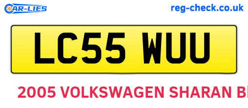 LC55WUU are the vehicle registration plates.