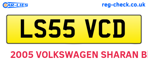 LS55VCD are the vehicle registration plates.
