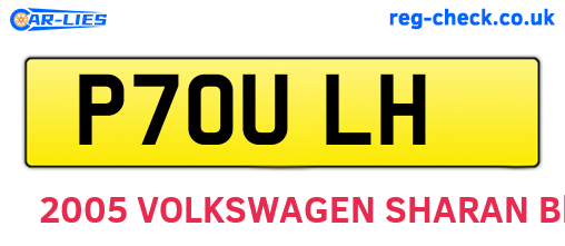 P70ULH are the vehicle registration plates.