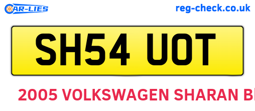 SH54UOT are the vehicle registration plates.