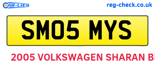SM05MYS are the vehicle registration plates.