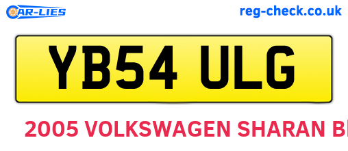 YB54ULG are the vehicle registration plates.
