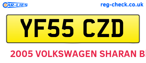 YF55CZD are the vehicle registration plates.