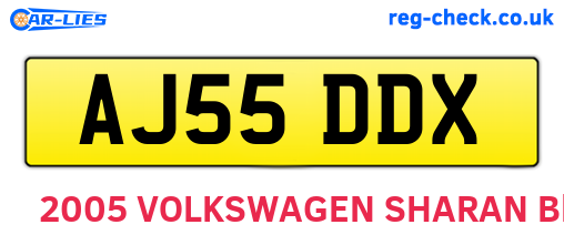AJ55DDX are the vehicle registration plates.
