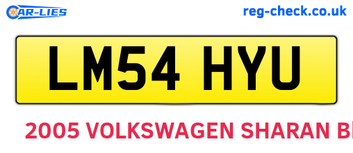 LM54HYU are the vehicle registration plates.