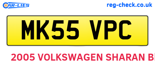 MK55VPC are the vehicle registration plates.
