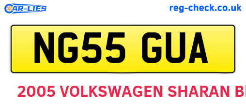 NG55GUA are the vehicle registration plates.