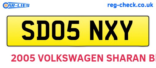 SD05NXY are the vehicle registration plates.